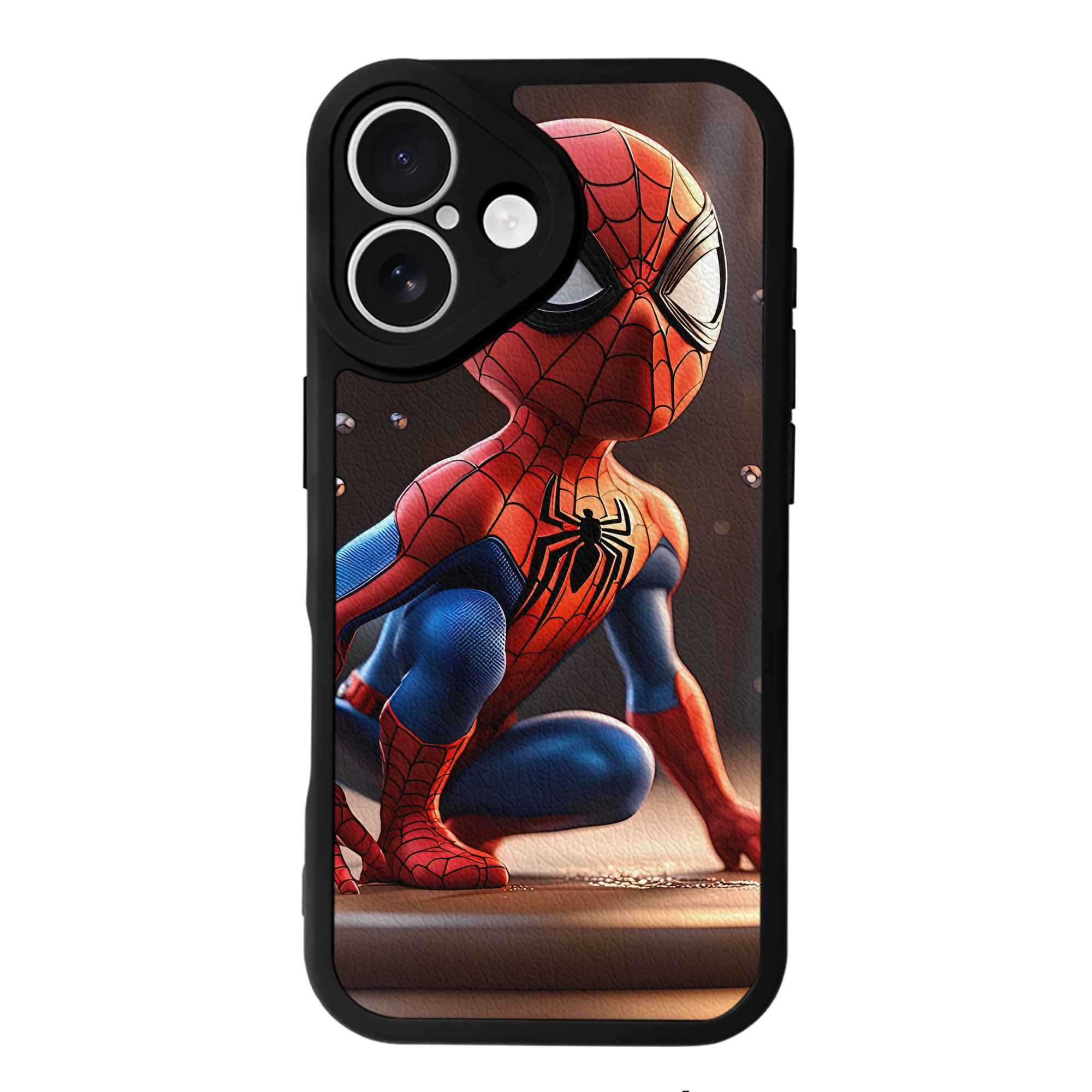 （画像用） Spider Man スパイダーマン 【iPhone 16シリーズ対応】シリコンスマホケース（レザー調） 材質：シリコン